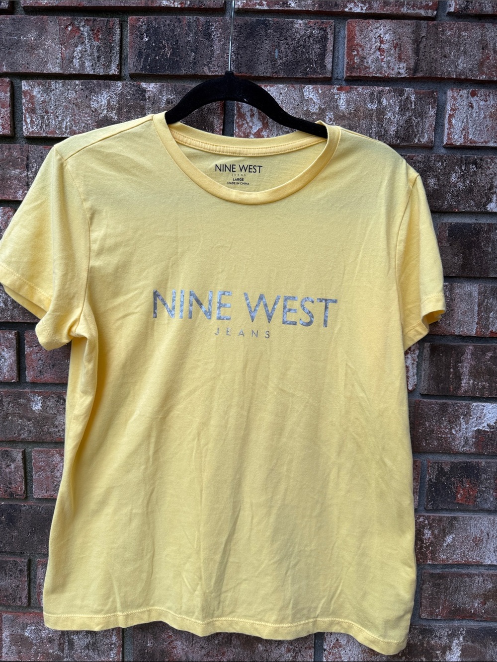 Nine West Pale Yellow Crewneck Tee